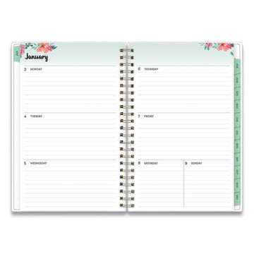 Blue Sky® Laurel Weekly-monthly Planner, Laurel Floral Artwork, 8 X 5, Green-pink-orange Cover, 12-month (jan To Dec): 2022 freeshipping - TVN Wholesale